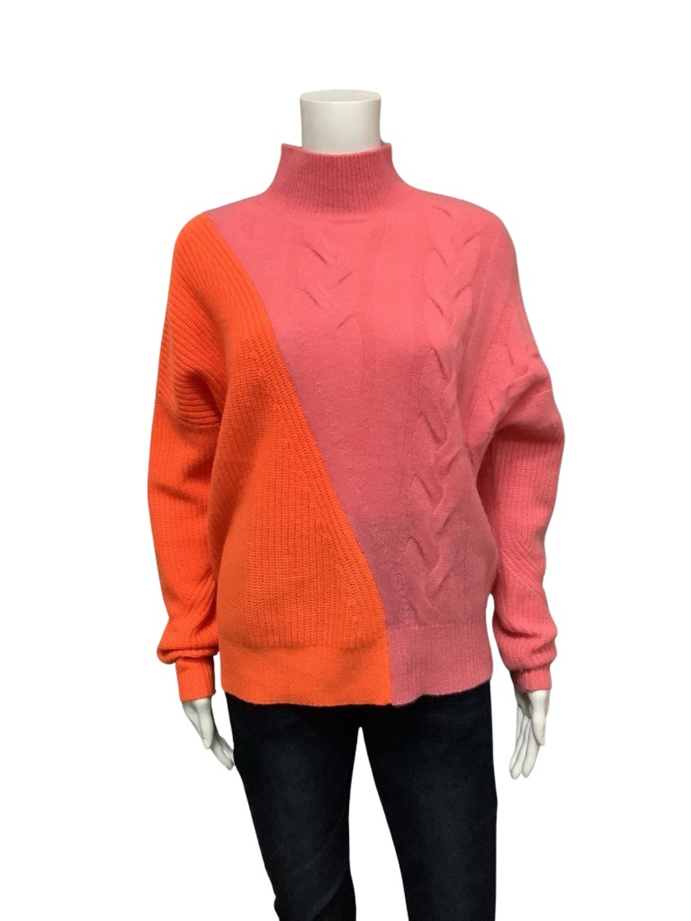 Brodie Sophia Color Block Cashmere Sweater Size: S